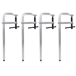 Hardware Bar Clamps Set, Drop Forged Steel Bar Clamps, Steel F Clamps for Welding, Woodworking, Metal working, DIY and Crafts,12 inch x 3inch Throat,Pack of 4