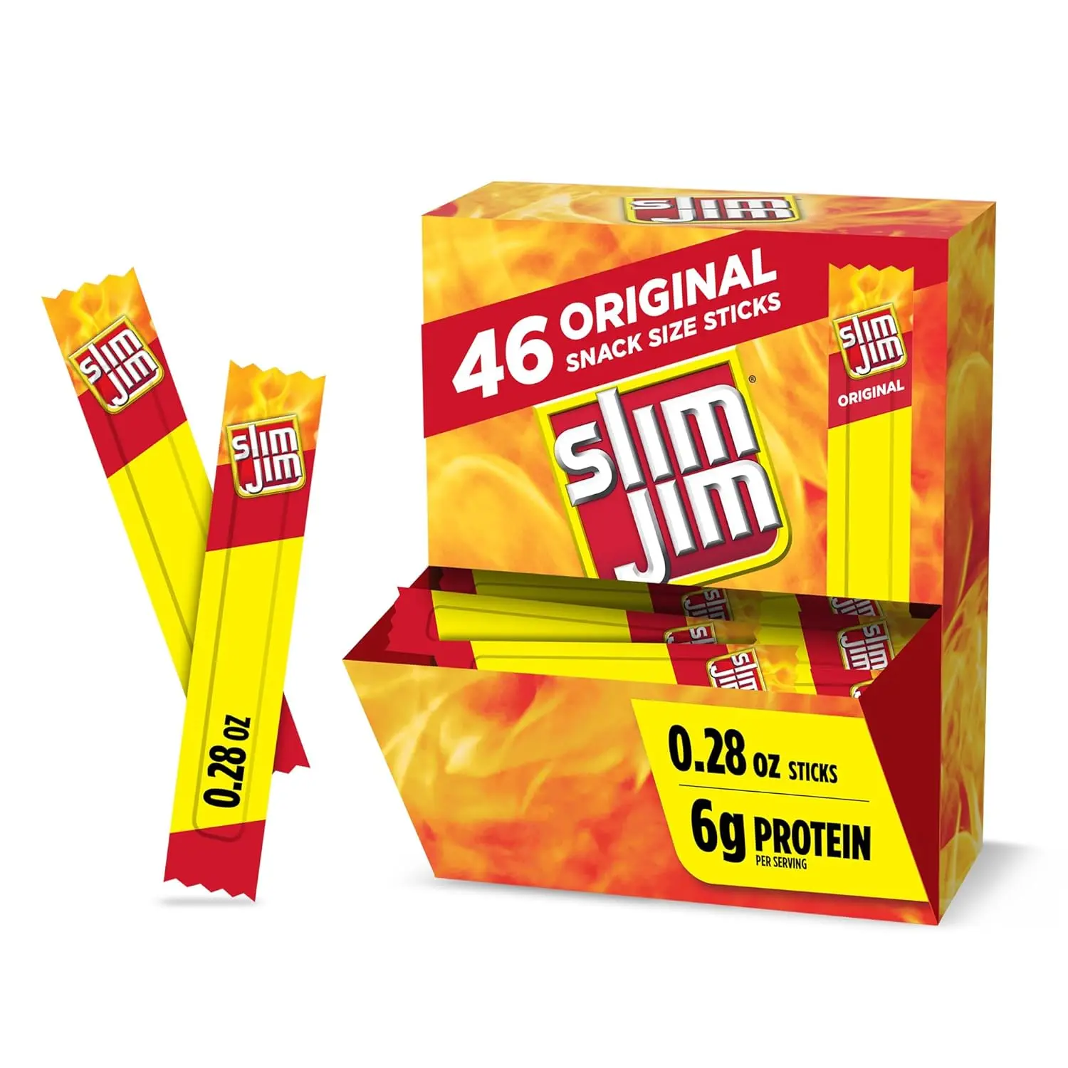 Slim Jim Smoked Jerky Snack Sticks, Original Flavor, 0.28 oz., 46-ct