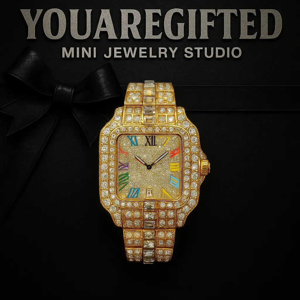 2026 New Luxury Diamond Wrist Watch, Unisex Modern Trendy Square Dial Watch, Iced-Out Colorful Number Hip Hop Bling Jewelry for Party, Trendy Exquisite Fashion Accessory, Modern Trendy Watch, Trendy Exquisite Watch