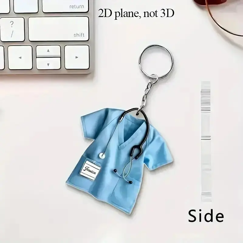 Nurse Badge Reel Keychain Personalized Stethoscope ID Holder for RN CNA Nursing Students Hospital Accessory for Graduation Daily Work