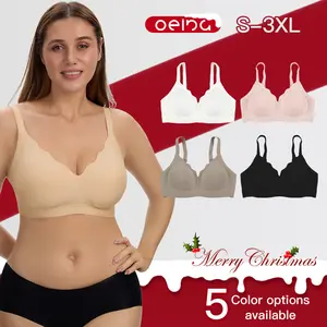 OEING Jelly Wireless Bras for Women Comfortable Seamless Push-Up Bralettes Deep V Everyday Wear #8823 Fashion Minimalist Vneck Womenswear