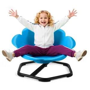 VEVOR Kids Swivel Chair, 220 lbs Capacity, Cylinder Shape Sensory Spinning Chair, Autistic Kids Sensory Toy Seat with Non-Slip Metal Base, Toddler Sit & Spin Seat for Coordination Balance Focus, Blue