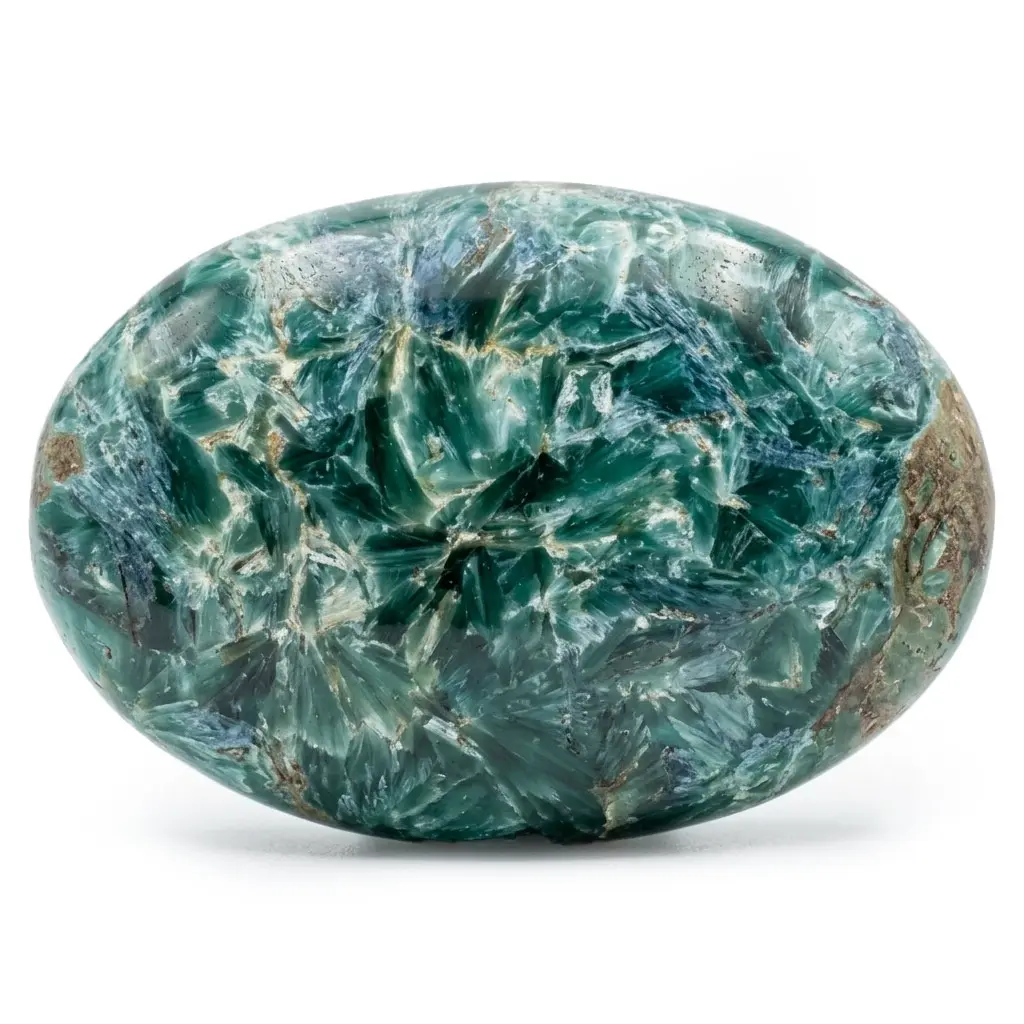 Polished Blue Kyanite Palm Stone - Natural Healing Crystal for Calm Communication, Alignment, Polished Stone
