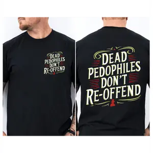 Dead Pedophiles Don’t Re-Offend Washed Cotton Retro T-Shirt,  Patriotic Justice Graphic Tee, Bold Statement Shirt for Men Women Who Protect the Innocent