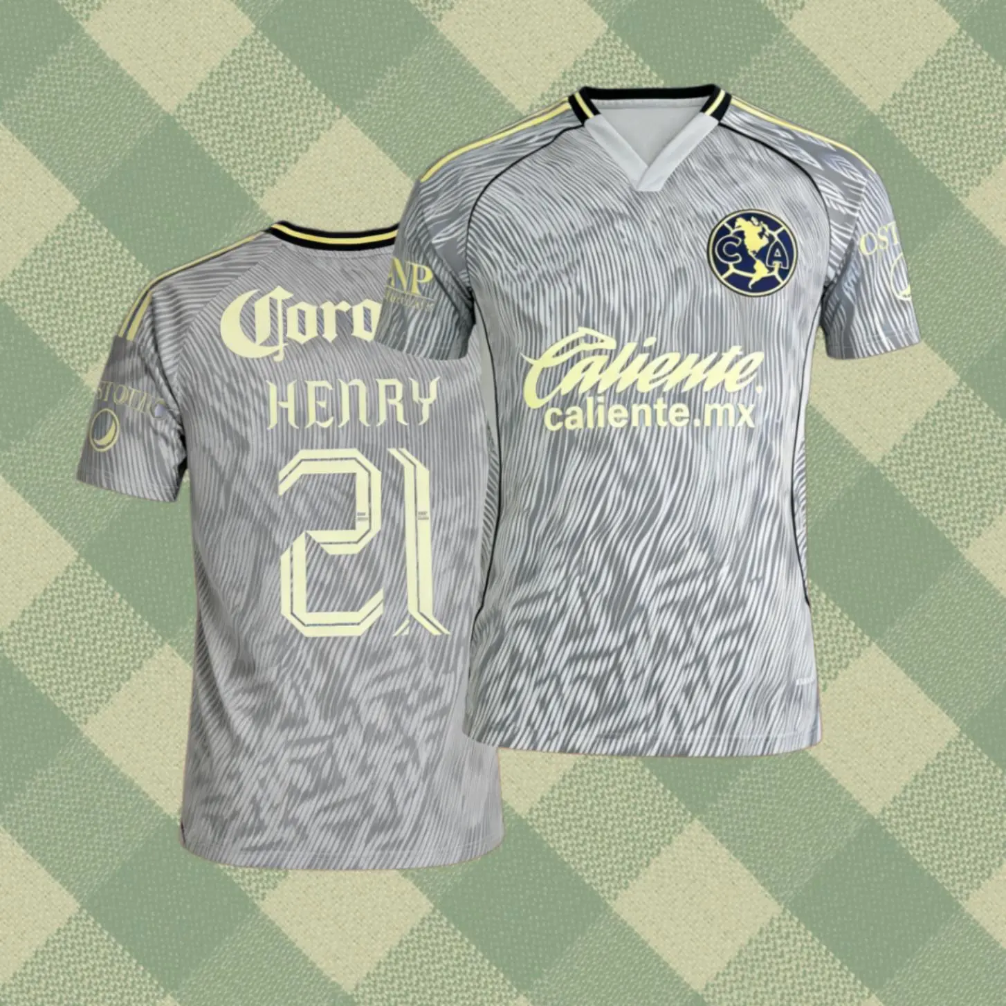 2526 Third Away No.21 Henry Vintage Short Sleeve Soccer Football Jersey LIGA MX