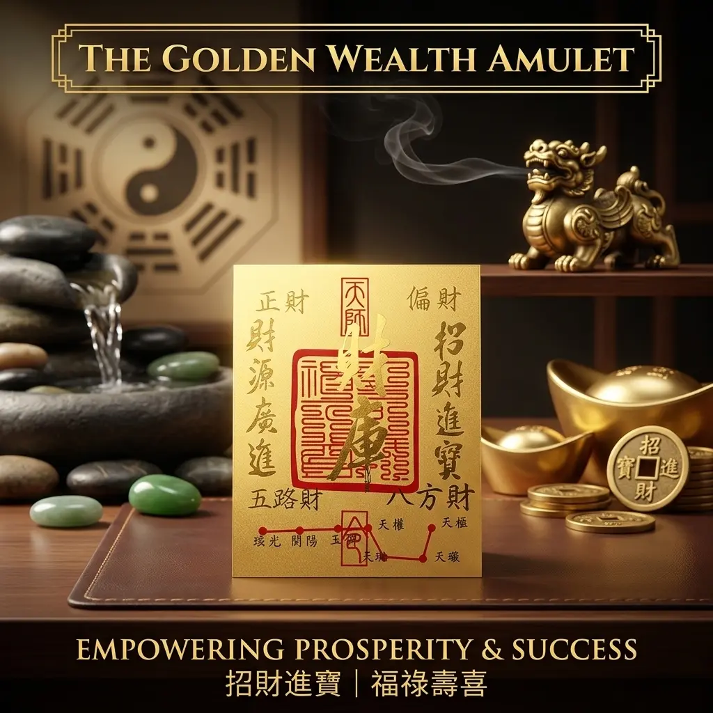 Taoist Mystic Seal Engraved Gold Talisman Charm Card - Self-Adhesive Reusable Sticker Charm & Pendant, Adult Novelty Ornaments, Prosperity Gift for Phone & Wallet, Housewarming Decor, Traditional Art Collectible, Amulets, Decoration Items, Home Decor