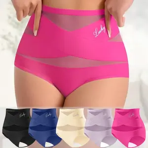 Women's Ice Silk Mesh Basic Lingerie Shapewear - High-Waist, High-Cut, Seamless Compression Panties with Slight Tummy Slimming, Butt Lifting Control, 4/5/8-Pack Breathable Everyday Underwear,summerwins