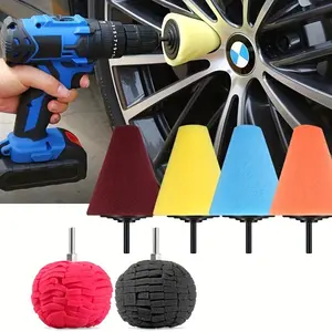 Car Wheel Hub Polishing Cone Sponge, Universal Car Wheel Hub Care Sponge, Polishing Sponge for Aluminum and Stainless Steel, Car Detailing Accessories, Car Shine Enhancer, Automotive