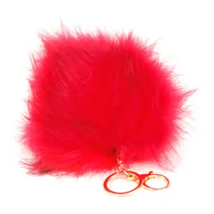 Cute Faux Fur Ball Pompom Keychain Cityelf Car Ring, Handbag Tote Bag Pendant Purse Charm