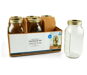 64 oz Airtight Glass Wide Mouth Canning Jars (6 Count)