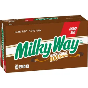 MILKY WAY Share Size Candy Bars With Caramel, Nougat, and Milk Chocolate - Pack of 24, 3.63 Ounce, Bulk Box, Bulk Candy Bars