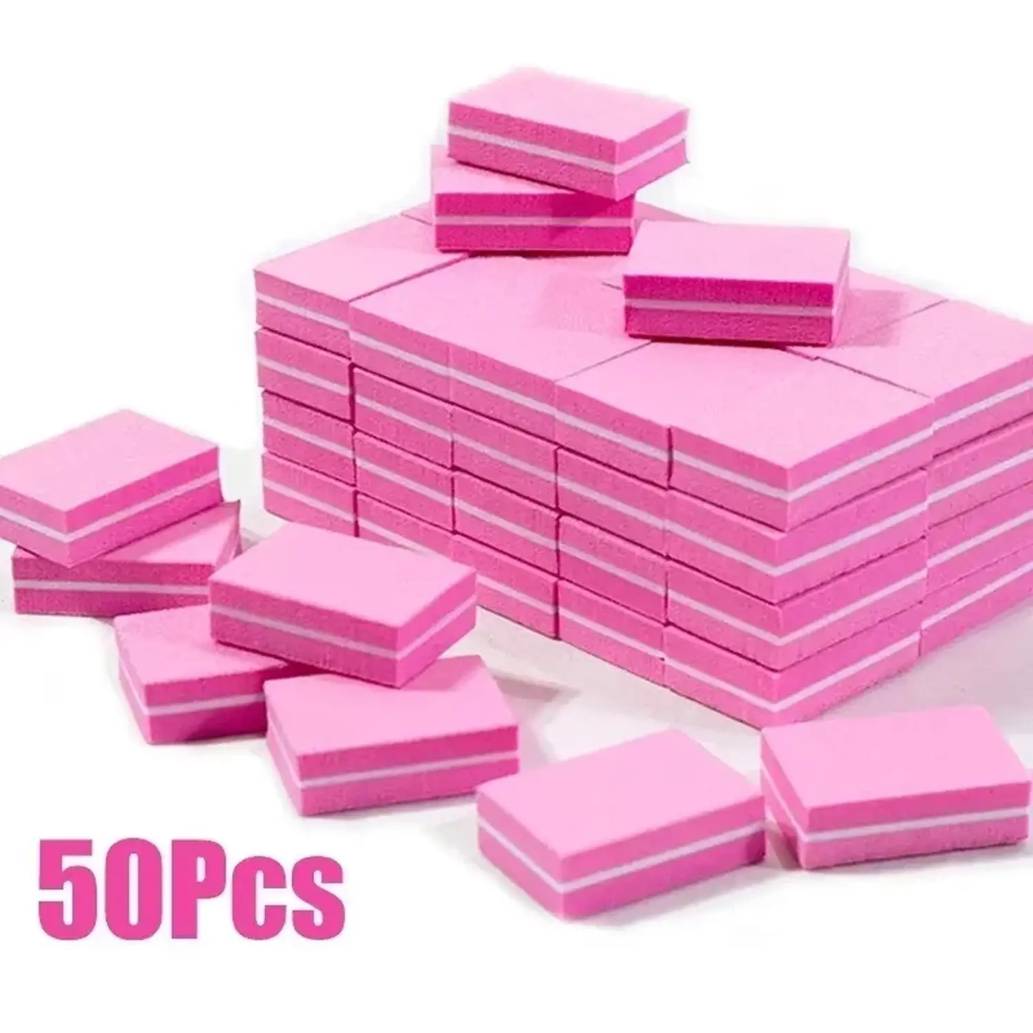 50 PCS Nail Buffers, Grit Mini Buffer Block, Sanding Pads, Mini Nail Files for Acrylic & Natural Nails, Double-Sided Buffing Blocks for Manicure, Salon & Home Use