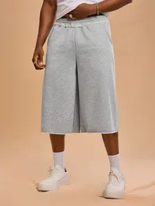 【100% Polyester】Sweat Shorts Hip Hop Solid Below Knee Loose Basketball Athletic Shorts with Pockets