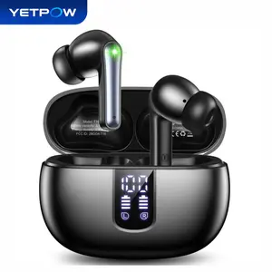 YETPOW Wireless Bluetooth 5.3 Earbuds with Mobile Compatibility, 48H Playback, LED Display Charging Case, Built-in Mic, IP7 Waterproof Stereo Audio, Noise Cancellation for iPhone Android Sports summerwins