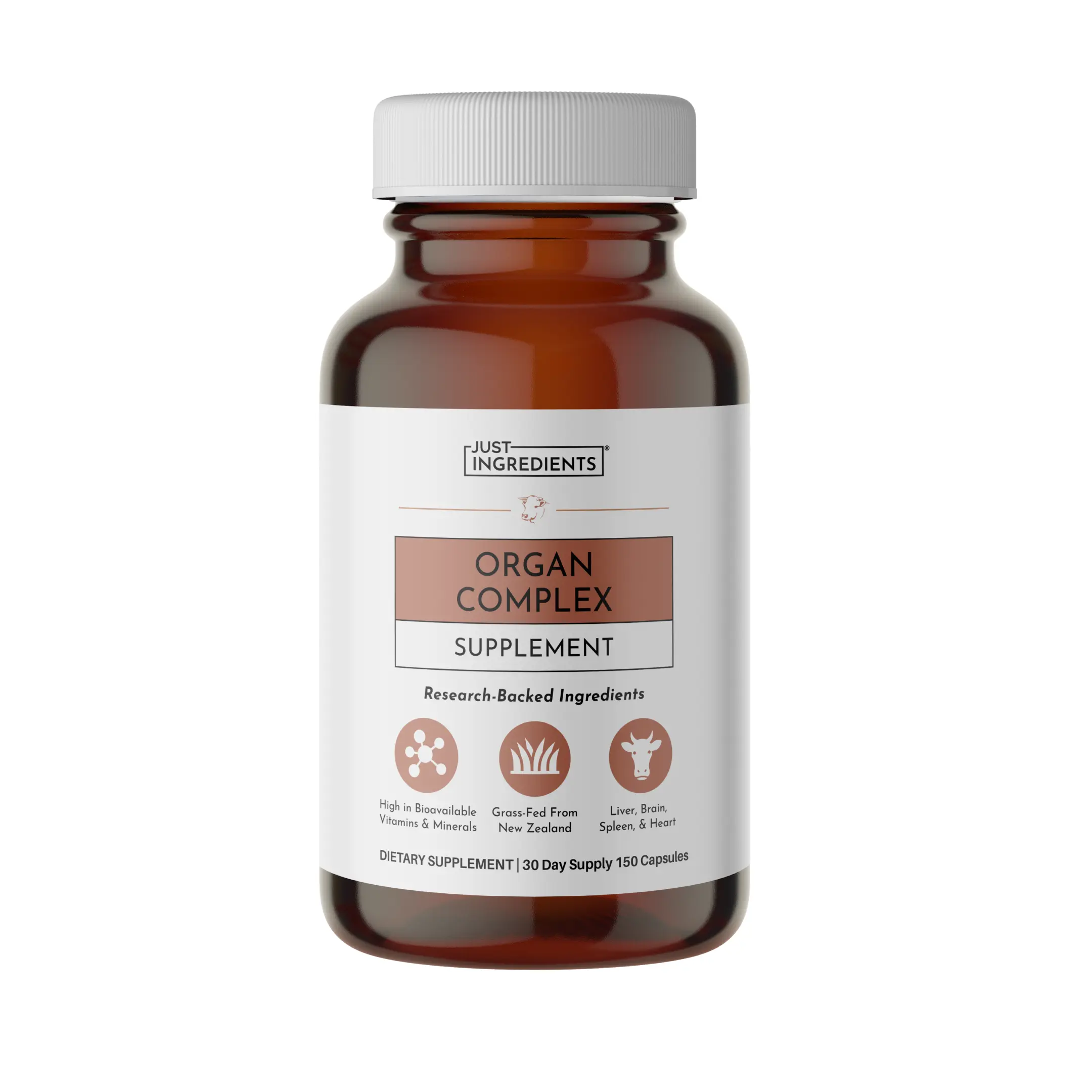 Just Ingredients Organ Complex Supplement with Freeze-Dried Bovine Organs Liver Brain Spleen Heart for Optimum Health & Mood Support Just Ingredients Organ Complex Supplement with Freeze-Dried Bovine Organs Liver Brain Spleen Heart for Optimum Health & Mood Support