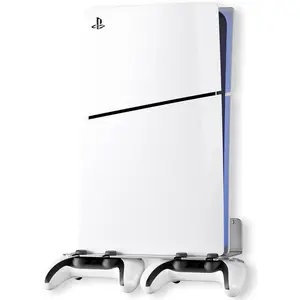 PS5 Wall Mount  Alloy Compatible with All PS5 Generations Holds Two Controllers Unimpeded Heat Dissipation Ps5 Accessories Universal for Living Room and Bedroom ()