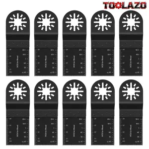 10Pcs Oscillating Multitool Blades | Titanium & Bi-Metal Universal Saw Blades for Wood, Metal, Nails, Plastic & PVC | Quick Release Heavy-Duty Cutting Kit | Fits Most Oscillating Tools