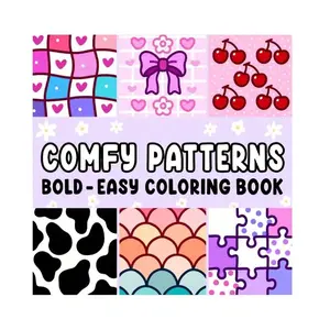 Comfortable Pattern Coloring Book for Adults and Kids, Simple Design, Easy Coloring Book, Stress Relief, Comfy Patterns, Perfect Gift for Christmas, Halloween, Back-To-School