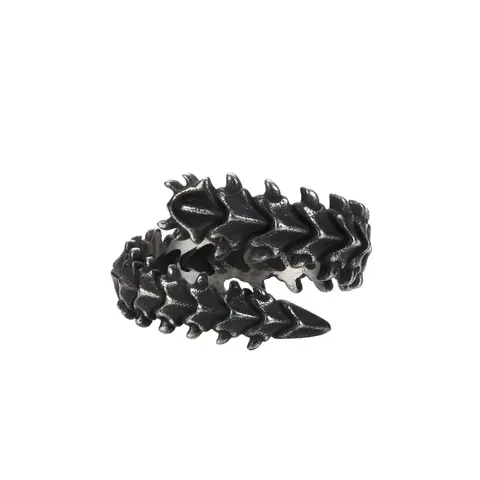 GTHIC Stainless Steel Animal Theme Gothic Band Ring - Men's Fashion Rings, Unique Finger Jewelry, Durable Adults' Accessories, Goth Alt Stainless Steel Jewelry (Sizes 7-13)
