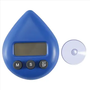 Digital Bathroom Clock Waterproof Shower Clock Timer Temperature Humidity Visual Countdown Timer Wall Clock Blue US