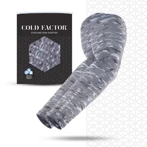 COLD FACTOR Cooling Camo Arm Sleeve - Instant Chill & Sweatproof, Sweat-Wicking, Full-Length Compression Fit, Reusable & Machine Washable