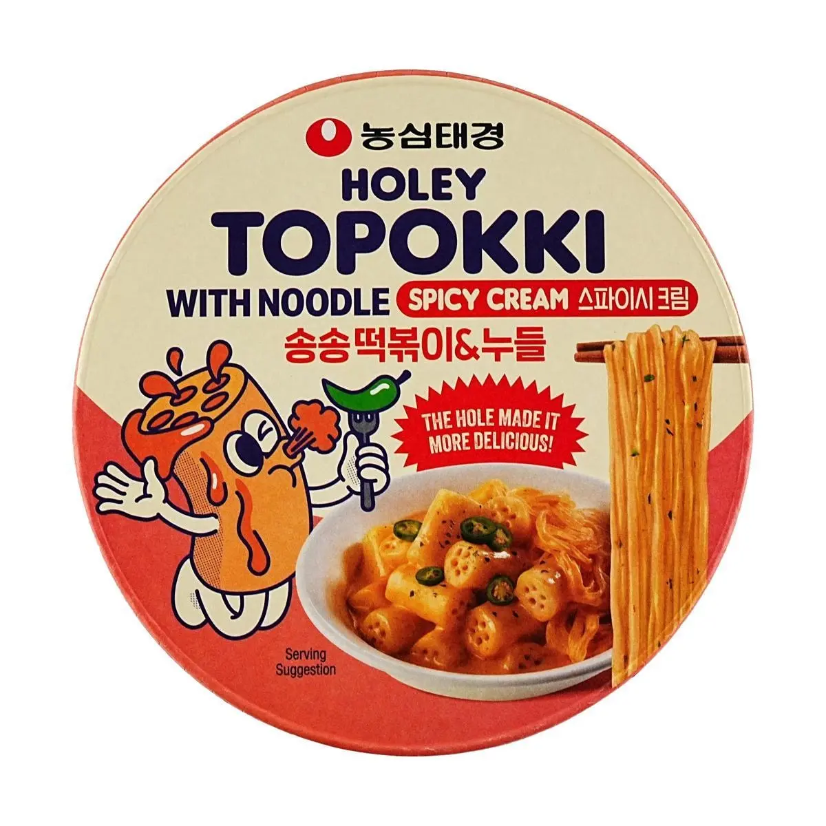 NONGSHIM Korean Spicy Creamy Rice Cake Ramen 118g - Instant Cup Noodles with Holes