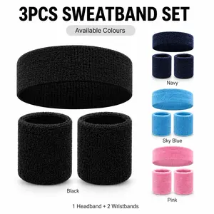 Unisex 3PCS Sports Sweatband Set - Anti-Sweat, Sweat-Absorbing Headband and Wristbands for Running, Gym Workouts, with Custom Names, Anti-Sweat Sports Wristbands, Sweat-Absorbing Sports Wristbands