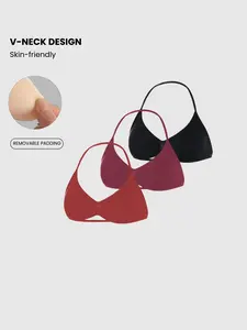 Women's Sports Bra Set, Wireless Sports Bras, High Elastic Fashion Comfort, Detachable Pads Design, Suitable for Yoga Fitness Exercise, 3 Piece, Sports Bralette Set, Gym Clothes Workout, Sporty Breathable Bras
