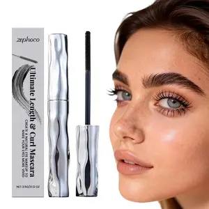 Waterproof Black Mascara, Lengthening & Volumizing Mascara for Natural Curl and Lift, Long-Lasting Lash Extension Look, Smudge-Proof, Sweat-Resistant, No Clumping, No Flaking Eye Makeup
