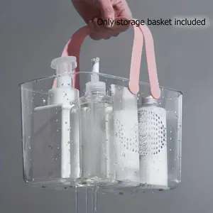 Portable Plastic Shower Basket, Bathroom Storage Organizer for Toiletries, Desktop Bath Accessories Storage Bin, Waterproof Storage Basket, 1pcs, Plastic Baskets