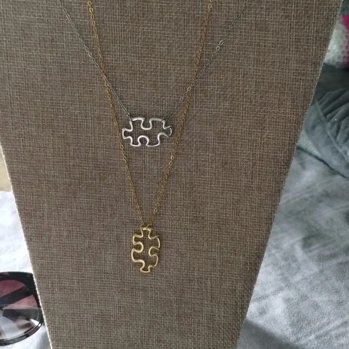 Awareness for Autism silvertone or goldtone pendant chain