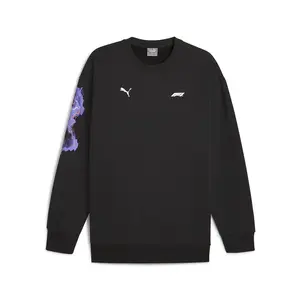 PUMA Mens F1 Neon Energy Crew Neck Sweatshirt Casual - Black