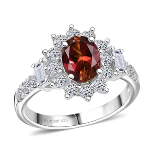 Premium Byzantine Tourmaline and GH SI Luxuriant Lab Grown Diamond 2.40 ctw Timeless Halo Ring in Rhodium Over Sterling Silver Size 9 Christmas Gifts