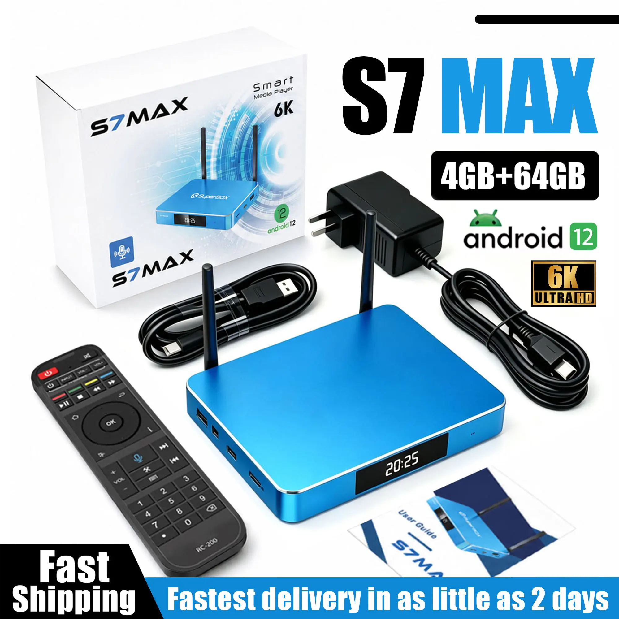 S7 MAX/S7 PRO/S7 ULTRA Android Box with Voice Remote Set for Home Entertainment
