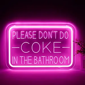 USB Powered LED Neon Wall Decor, Party Decoration Light, Bathroom Signage Decor, No Bath Neon Lamp Warning, Light Up Sign, Led Neon Lights