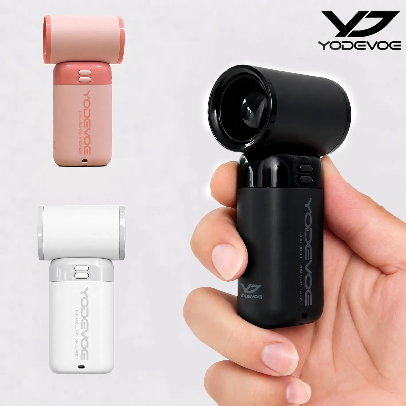 Yodevoe Mini multi-functional handheld fan, powerful turbine portable fan, wind speed 1-100, 20,000 RPM high-speed motor, maximum cooling time 3-13 hours, 3000mAh rechargeable battery, pocket-sized personal travel gadget suitable for both men and women.
