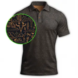 Bogey Bros Stylish Black Copper Desert Golf Polo Performance Shirt for Comfortable Daily Play Sessions
