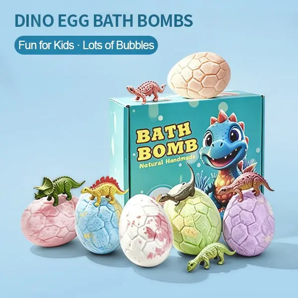 Aerowyn 6 Pack Dinosaur Egg Bath Bombs for Kids with Surprise Hidden Dinosaur Toys, Assorted Scented Fizzy Bath Bombs, Fun Dino Egg Bath Fizzers Gift Set for Boys Girls, Dinosaur Lover Gifts, Birthday Party Favors, Holiday Gifts and Fun Bath Time Toys