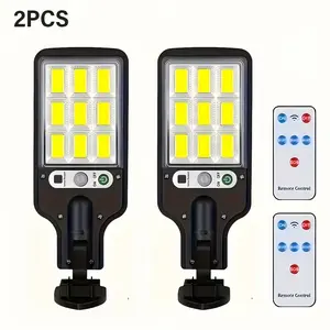 Solar Street Lights Motion Sensor Security Solar Flood Lights Outdoor Road Wall Lamp with 3 Lighting Modes for Front Door,Garden,Yard,Garage,Path