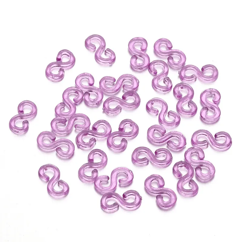500pcs 11x6mm Transparent Loom Rubber Bands S Clips For DIY Jewelry Making Loom Bands Braid Bracelet Hook Connector Accessories Crafts Small Business Supplies Handmade Beading Material