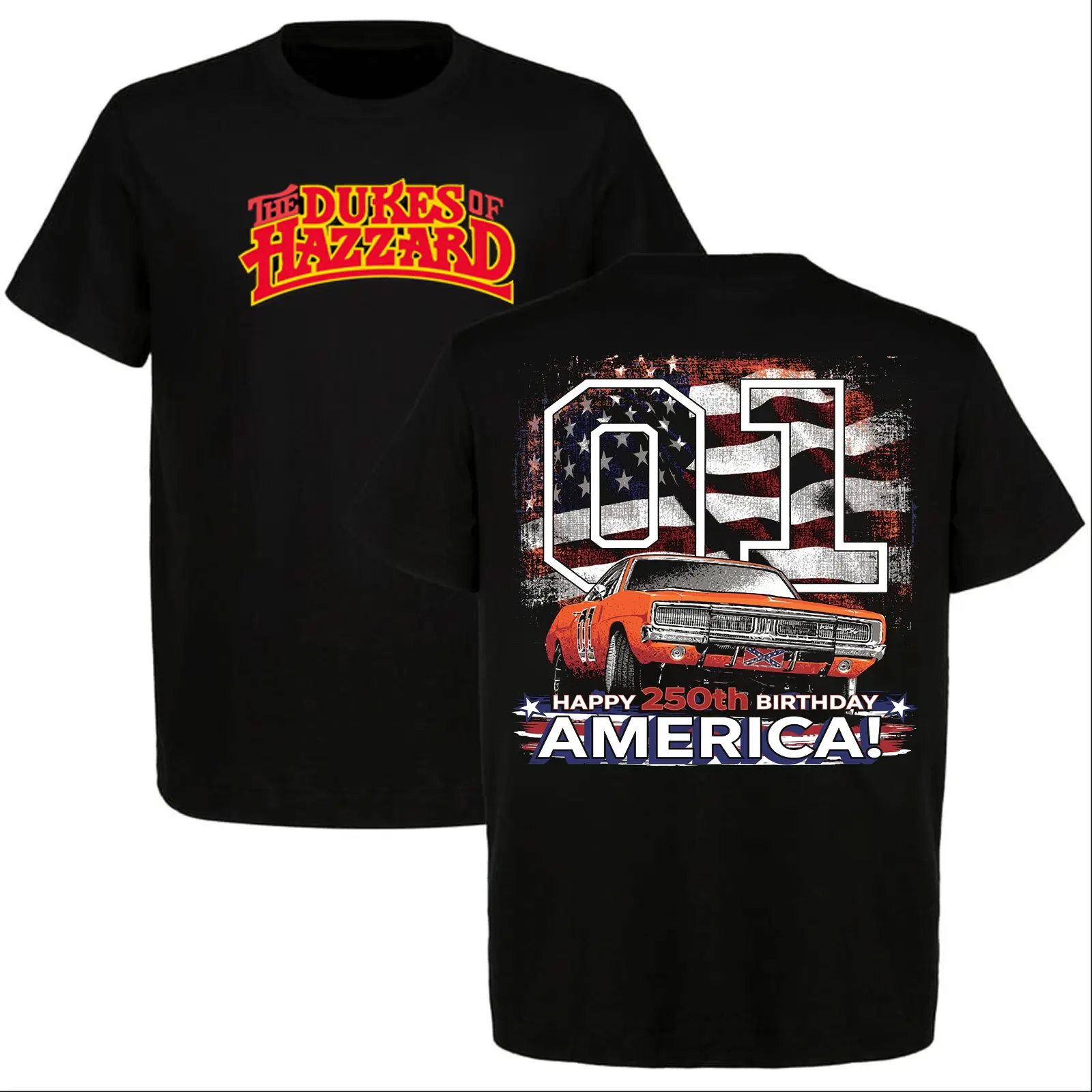 Graphic T-shirt with Vintage General Lee 01 Muscle Car Print, Unisex Dukes of Hazzard Inspired Shortsleeve Streetwear, Tshirt