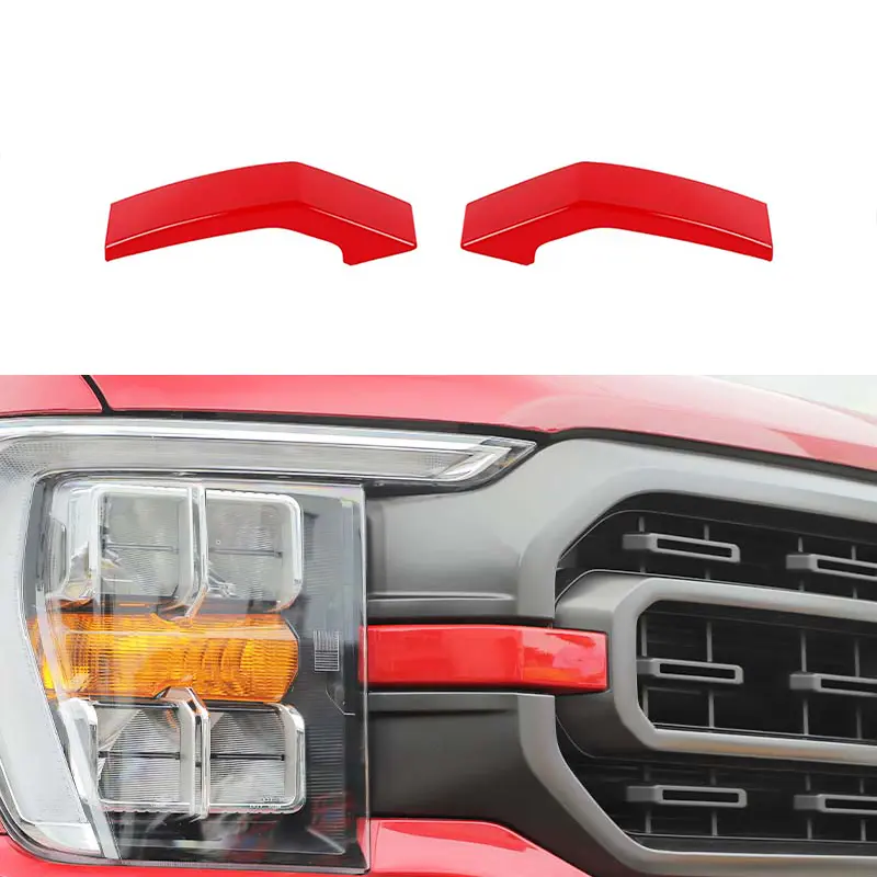Automotive Front Headlight Grille Side Corner Cover Trim, Car Exterior Accessories For Ford F150 2021+ Truck