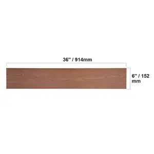 VEVOR Self Adhesive Vinyl Floor Tiles 36 x 6 inch, 36 Tiles 2.5mm Thick Peel & Stick, Deep Brown Wood Grain DIY Flooring for Kitchen, Dining Room, Bedrooms & Bathrooms, Easy for Home Decor