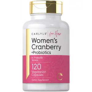 Carlyle Women's Cranberry Plus Probiotics | 120 Capsules | with 14 Probiotic Strains | Vegetarian, Non-GMO, Gluten Free Supplement | For Her