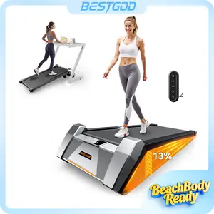 【BeachBodyReady】BestGod Treadmills Home with 13% Auto Incline, Smart Treadmill, 330 lbs Capacity, Shock-Absorbing Quiet Walking Pad, Exercise Equipment with Remote Control, with LED Display, H6, Easter Gift