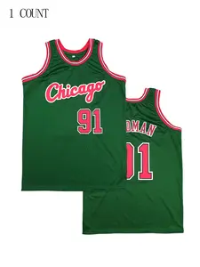 Men's No.91 Letter Embroidery Basketball Jersey, Loose Breathable Sleeveless Crew Neck Tank Top, Suitable for Basketball, Sports, Running, Workout