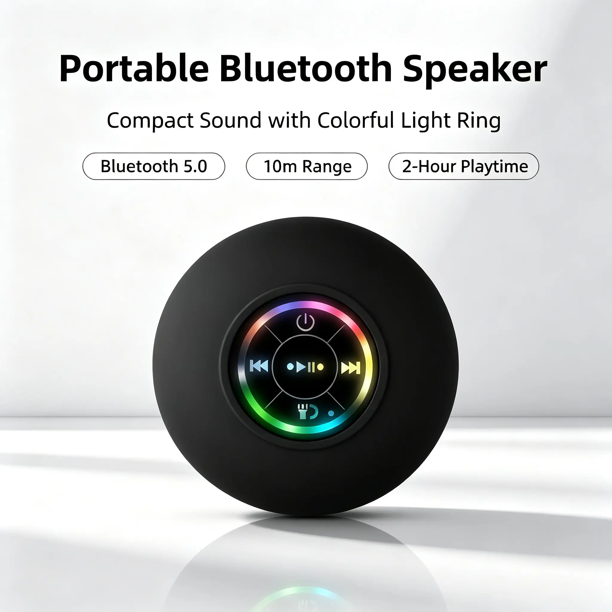 Multifunctional Portable Bluetooth Speaker - IPX6 Weatherproof, LED Light, Music Visuals, Hands-Free Calling, USB Rechargeable Battery, Ideal for Outdoor Camping, Shower Use, Wireless Speaker, Multifunctional Portable Speaker,techvibes
