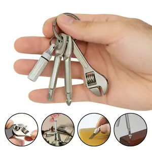 4-in-1 EDC Pocket Mini Tool, Portable Multifunction Key Chain Screwdriver, Copper Pocket, Letter Opener,  Wrench - Outdoor Camping & Bicycle/Motorcycle Repair Kit for Home Maintenance Portable Hand Tools