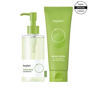 [beplain Official] Skin Detox Cleansing Duo |  Milky Cleansing | Lightweight & Calming Cleanser + Makeup Oil | |Cleansing Oil| Moisture Boost, Dewy Finish, Gentle for Sensitive Skin