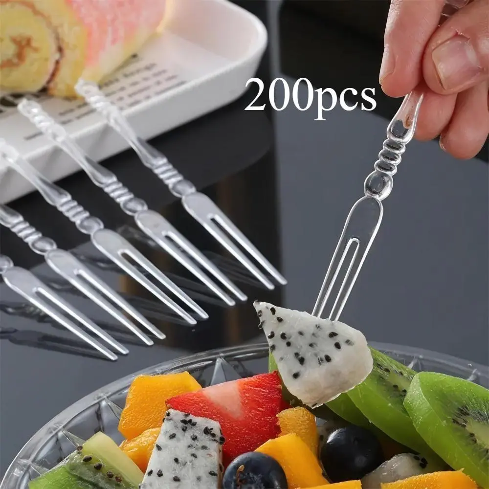 200pcs Fork Fruit & Appetizer Serving Forks - 4" Portable Cocktail, Salad, And Dessert Picks For Parties And Events Utensils